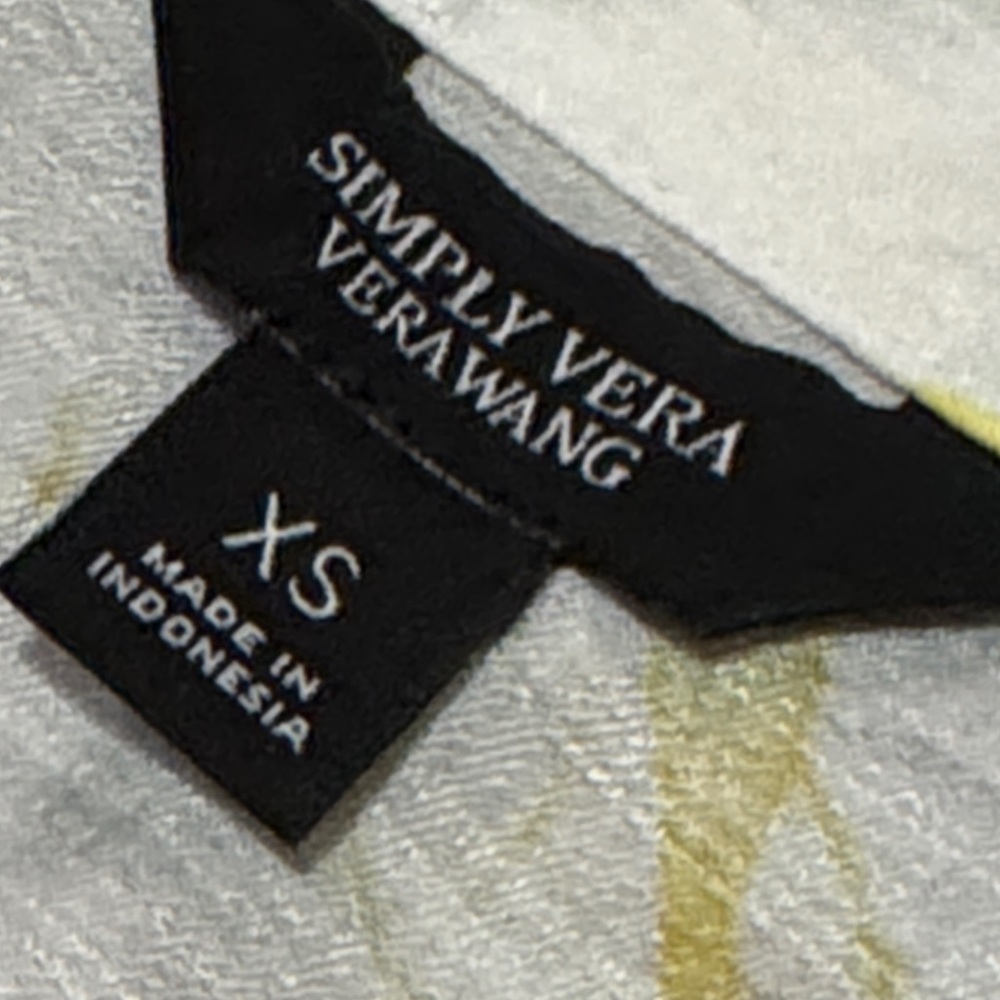 Simply Vera | Vera Wang-Rayon Blend Dress-Popover-Pockets-Ties-Yellow/White-XS - Picture 14 of 16